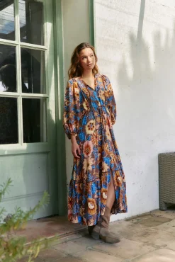 Mujer Jaase Vestidos>Vestido largo catalonia estampado tierra