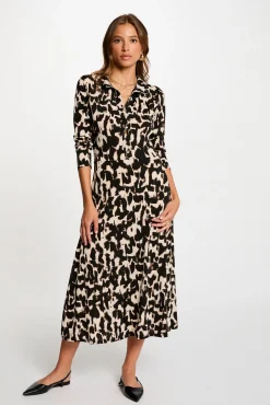 Mujer Morgan Vestidos>Vestido largo recto estampado