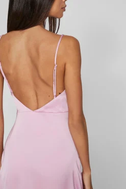 Mujer Vila Jerséis|Vestidos>Vestido largo satinado escote drapeado