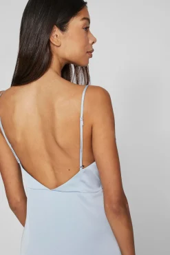 Mujer Vila Vestidos|Jerséis>Vestido largo satinado escote drapeado