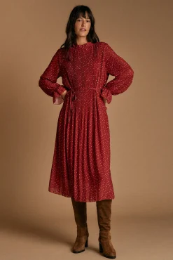 Mujer Polín Et Moi Vestidos>Vestido lunares granate