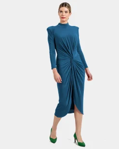 Mujer Cuplé Vestidos>Vestido midi con nudo frontal