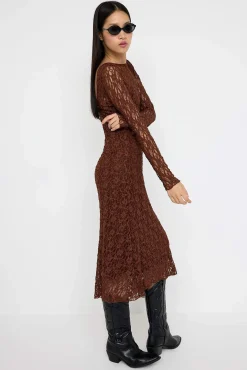 Mujer Trendyol Vestidos>Vestido midi espalda abierta