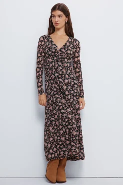 Mujer Springfield Vestidos>Vestido midi flores escote lazo