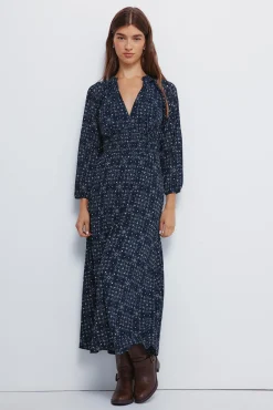 Mujer Springfield Vestidos>Vestido midi goma cintura