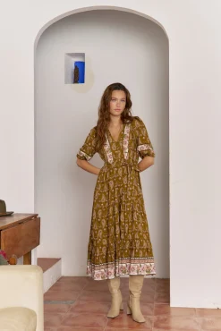 Mujer Jaase Vestidos>Vestido midi mila estampado Amalie