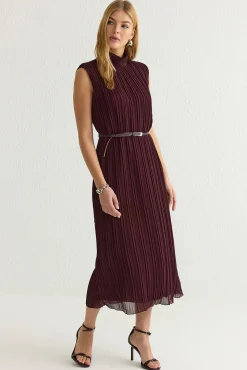 Mujer Trendyol Vestidos>Vestido midi plisado