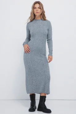 Mujer Springfield Vestidos>Vestido midi punto cable knit