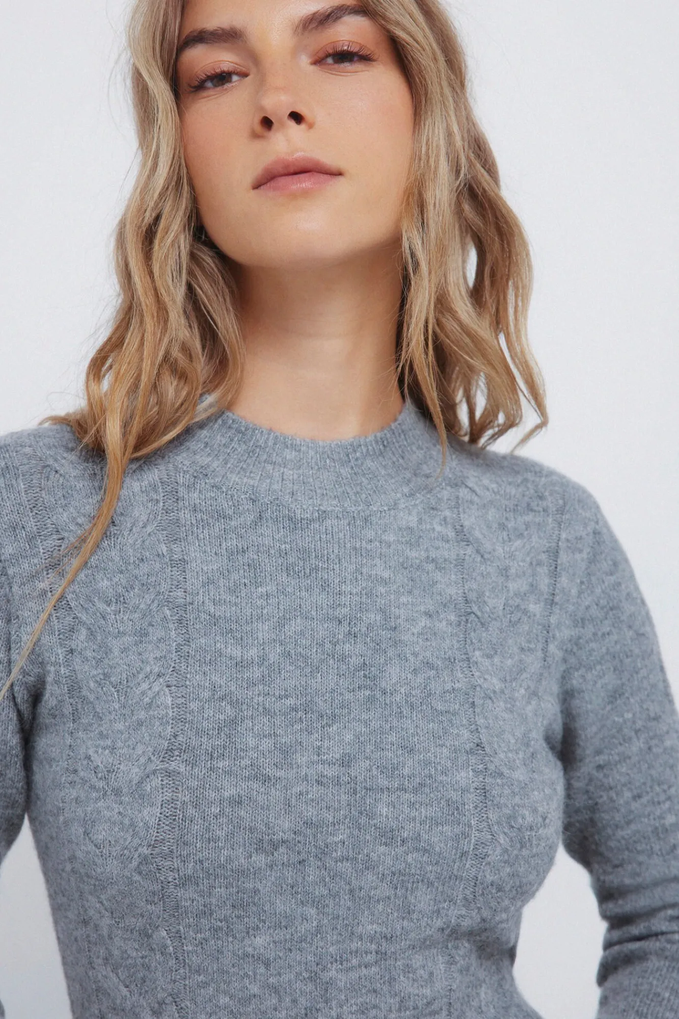 Mujer Springfield Vestidos>Vestido midi punto cable knit