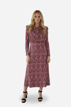 Mujer Cuplé Vestidos>Vestido midi punto estampado geometrico