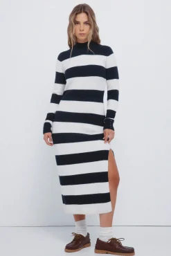 Mujer Springfield Vestidos>Vestido midi punto rayas kodak