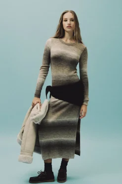 Mujer Springfield Vestidos>Vestido midi punto space dye