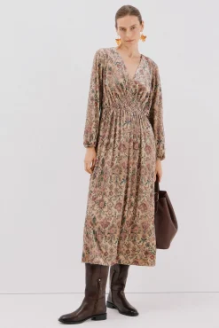 Mujer Cortefiel Vestidos>Vestido terciopelo estampado